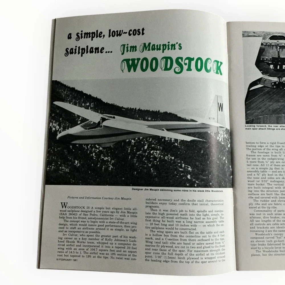 Sport Aviation Magazine February 1981 EAA Woodstock Sailplane Homebuilt Aircraft